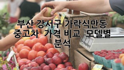부산 강서구 가락·식만동 중고차, 🚗💨 가격 비교 & 모델별 분석!