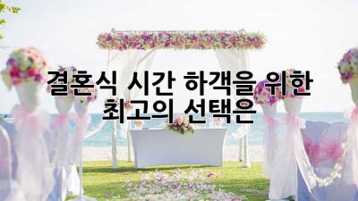 결혼식 시간, 하객을 위한 최고의 선택은?
